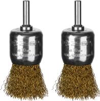 Набор щеток кистевых ЗУБР ″Профессионал″ витая стальная латунир. проволока 0,3мм, 30мм, 2шт арт. 352