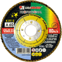Круг лепестковый торцевой КЛТ 2 125х22.23 А60 Луга (80 10)