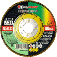 Круг лепестковый торцевой КЛТ 1 125х22.23 А24 PROFESSIONAL (80 10)