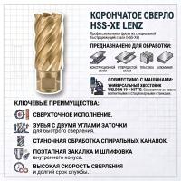 Сверло корончатое Ø19,5х55 мм, арт. LZHM-0195