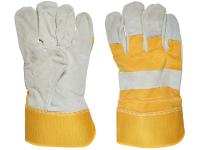 Перчатки спилок комбинированные СТАНДАРТ (серо-желтые)