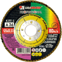 Круг лепестковый торцевой КЛТ 1 125х22.23 А36 PROFESSIONAL (80 10)