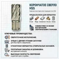Сверло корончатое (фреза кольцевая) HSS