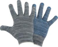 Перчатки трикот. с ПВХ 5-ти нитка, 10 класс точка серые (5 10ПВХ)
