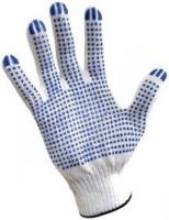 Перчатки трикот. с ПВХ 5-ти нитка, 7класс точка серые (5 7ПВХ)