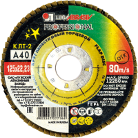 Круг лепестковый торцевой КЛТ 2 125х22.23 А40 Луга (80 10)