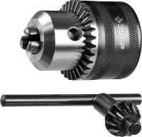 Патрон для станков, ЗУБР Профессионал 29084-16, В16мм, посадка на конус Морзе с ключом в ком-те, D 3,0-16мм 290084-16_z01