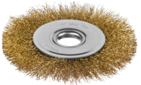 Щетка дисковая для УШМ, витая стальная латунированная проволока 0,3 мм, d 125 мм, MIRAX 35141-125