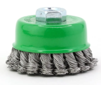 Щетка чашечная жгутовая Д75 M14, ворс нерж сталь 0,50 (код 13-161) №EB-ASS2