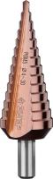 Сверло ступенчатое ЗУБР КОБАЛЬТ, 4-30мм,14 ступеней, сталь Р6М5, Профессион арт.29672-4-30-14