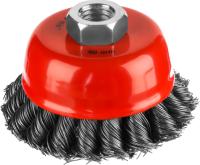 Щетка-крацовка чашечная для УШМ, жгутированная стальн провол 0,5 мм, d 80 мм, MIRAX 35104-080-2