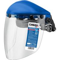 Щиток защитный лицевой СИБИН, экран 200х400мм, поликарбонат,2мм, с храповиком, арт.11086_z01