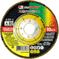 Круг лепестковый торцевой КЛТ 1 125х22.23 А80 PROFESSIONAL (80 10)