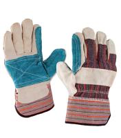 Перчатки спилок комбинированные усиленные СТАНДАРТ (серо-голубые)