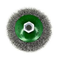 Щетка коническая Д125 M14, ворс гофр нерж сталь 0,30 (код 9-169) №FW-KSS4