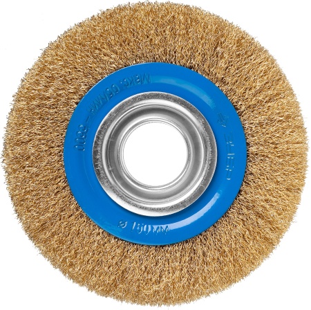 Щетка диск. для точильно-шлиф. станка, витая стальн. латун. пров. 0,3мм, 150х32мм ЗУБР Профессионал фото3