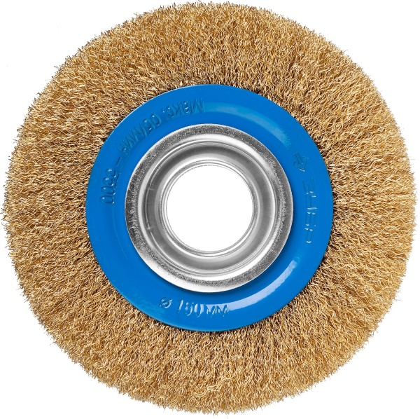 Щетка диск. для точильно-шлиф. станка, витая стальн. латун. пров. 0,3мм, 150х32мм ЗУБР Профессионал фото3