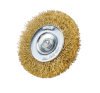 Щетка дисковая для дрели, витая стальная латунированная проволока 0,3 мм, d 75 мм, MIRAX 35145-075