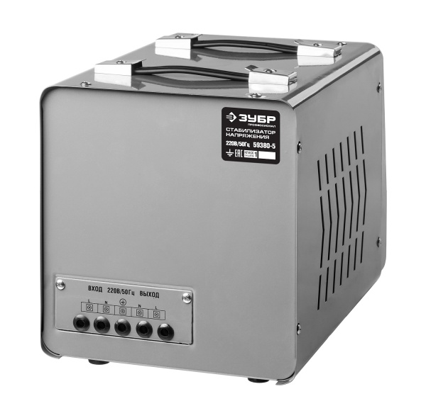 Стабилизатор напряжения ЗУБР АС 5000 профессиональный 5000 ВА, 140-260 В, 8% арт. 59380-5 фото3
